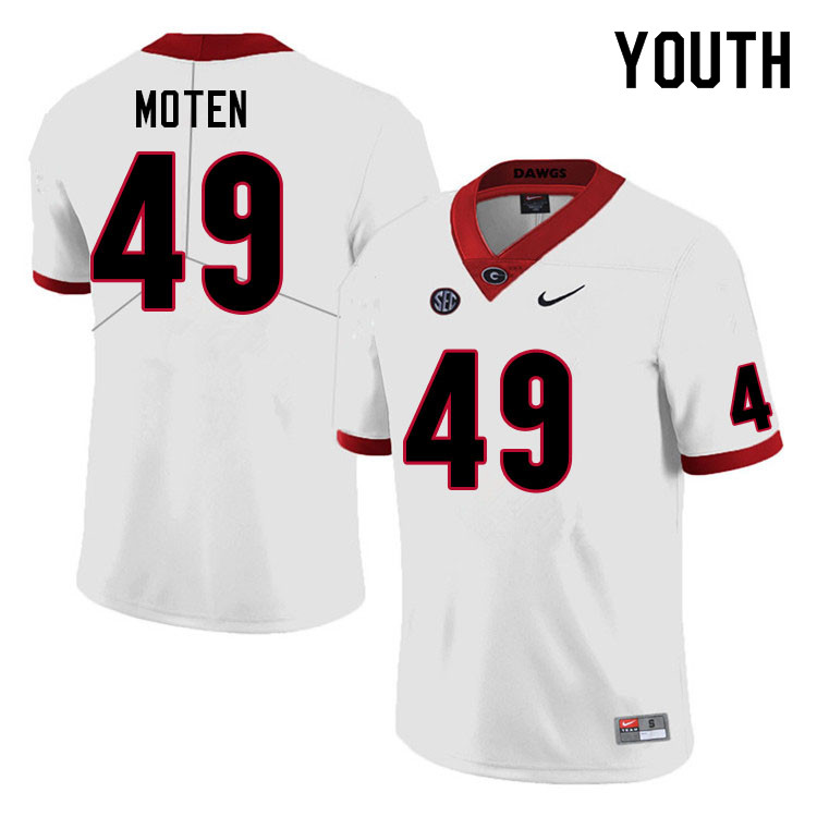 Youth #49 Jamier Moten Georgia Bulldogs College Football Jerseys Sale-White